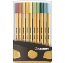Sada 10 linerů Stabilo point 88 v různých barvách v plastovém pouzdře.