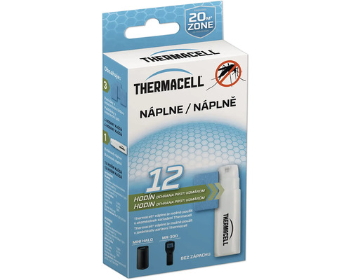 Thermacell náhradní náplně pro odpuzovače komárů, 12 hodin ochrany, obsahuje repelentní polštářky a butanovou náplň.