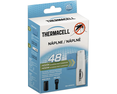 Náplně Thermacell pro ochranu proti komárům, ochrana na 48 hodin, 12 polštářků s repelentem a 4 butanové náplně.