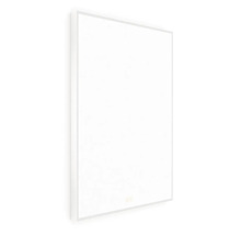 Bílý infrapanel v plochém obdélníkovém provedení s úzkým rámem pro montáž na stěnu.