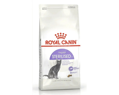 Royal Canin Sterilised 37 krmivo pro kastrované dospělé kočky pro kontrolu hmotnosti a zdraví močových cest.