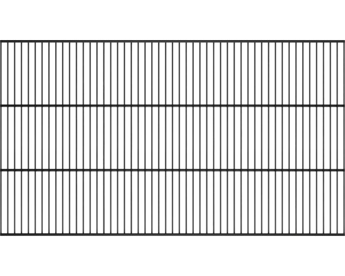 Kovový plotový panel s dvojitým drátem.
