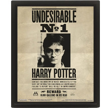 Rámovaný plakát Harry Potter Undesirable číslo 1 ve vintage stylu s černým rámem.