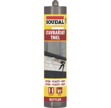 Soudal stavební tmel Butylen v kartuši na beton, plasty a kovy, vhodný pro statické spáry v interiéru i exteriéru.
