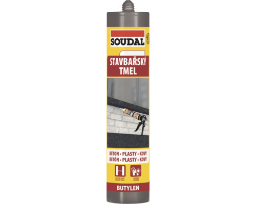Soudal stavební tmel Butylen v kartuši na beton, plasty a kovy, vhodný pro statické spáry v interiéru i exteriéru.