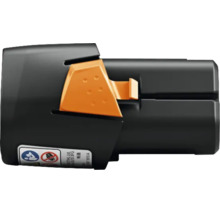 Lithium-iontový akumulátor Stihl AS 2 pro zahradní nářadí v černé a oranžové barvě.
