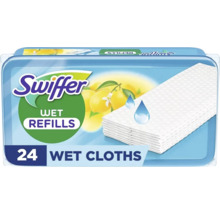 Swiffer vlhčené ubrousky na podlahu náhradní balení, 24 kusů s citronovou vůní