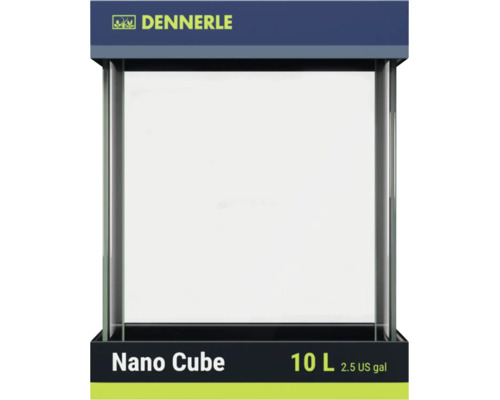 Skleněné akvárium Dennerle Nano Cube o objemu 10 litrů.