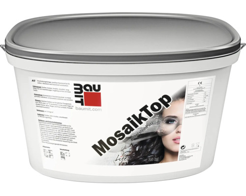 Mozaiková omítka Baumit MosaikTop v kbelíku o hmotnosti 25 kg.