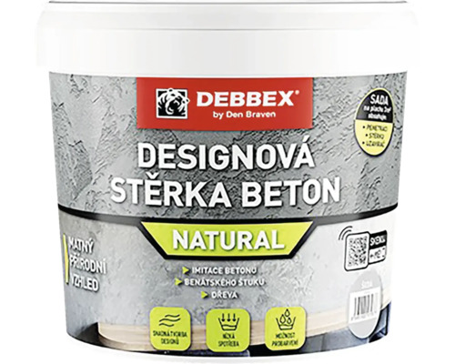 Designová stěrka DEBBEX s efektem betonu v odstínu Natural v kbelíku