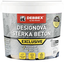Debbex Designová stěrka beton by Den Braven v kbelíku pro imitaci betonu.