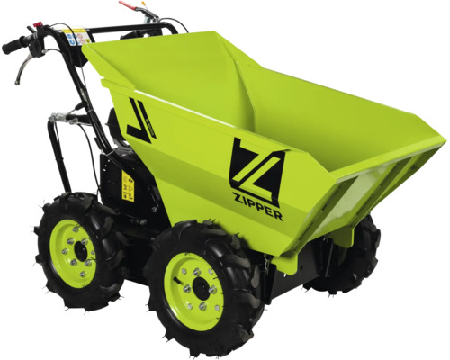 Mini dumper Zipper ZI-RD300 s pohonem všech kol a velkou vyklápěcí korbou pro přepravu sypkého materiálu.