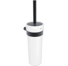 WC souprava Nimco pro montáž na stěnu s držákem a kartáčem s rukojetí. Nimco Logo.