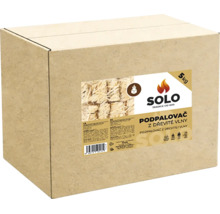 SOLO podpalovač z dřevité vlny v balení o hmotnosti 5 kilogramů.