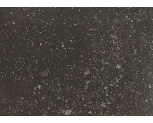 Tmavě šedá dlažba ve vzhledu terrazzo se světlým kropením.