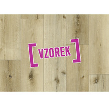 Vzorek podlahy s dřevěným dekorem, texturou a suky.