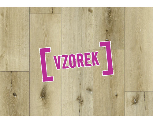 Vzorek podlahy s dřevěným dekorem, texturou a suky.