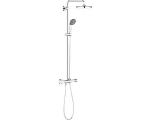 Sprchový systém s termostatickou baterií GROHE Vitalio Start 210 chrom 26538000 Sprchový systém s hlavovou sprchou, ruční sprchou a termostatickou baterií