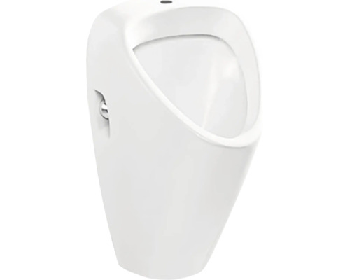 Nástěnný urinál z bílé keramiky v moderním kónickém designu.