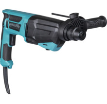 Vrtací kladivo Makita s přídavnou rukojetí a hloubkovým dorazem. Makita Logo.