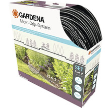 Zavlažovací sada Gardena Micro-Drip-System pro zeleninové a rostlinné záhony, délka 15 metrů, 1,6 litru za hodinu, připraveno k použití.