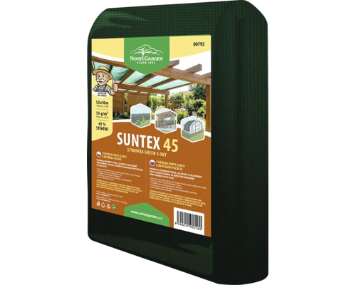 Zelená Nohel Garden stínovka Suntex 45 s oky, 1,5 krát 10 metrů, 45 procent stínění, pro pergoly a skleníky.