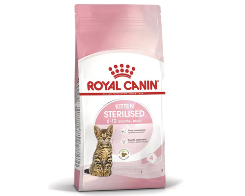 Royal Canin Kitten Sterilised suché krmivo pro kastrovaná koťata ve věku od 6 do 12 měsíců.
