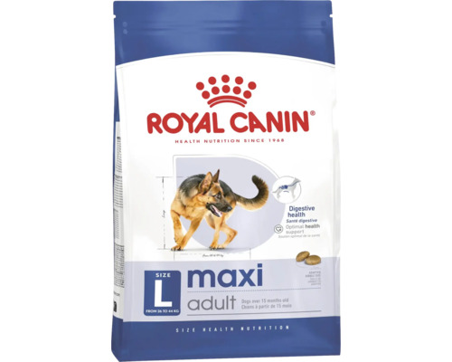 Royal Canin Maxi Adult krmivo pro velké psy od 26 do 44 kilogramů, starší 15 měsíců, pro podporu trávení.