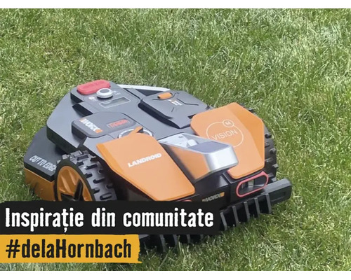 Robotická sekačka Worx Landroid Vision při práci na udržovaném trávníku.