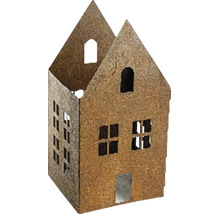 Dekorace domeček kovový 10 x 10 x 20 cm imitace rzi