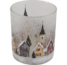 Svícen vesnička skleněný Ø 10 x 9 cm matný