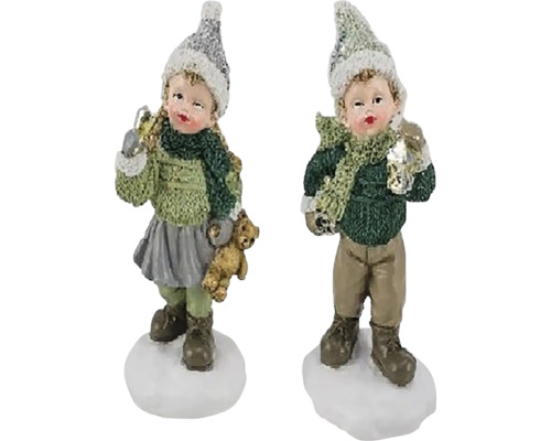 Vánoční dekorace děti v zimě polyresin 4,5 x 6 x 12,5 cm, různé druhy