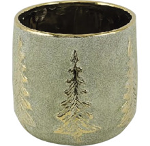 Obal na květináč se stromky keramický Ø 17,5 x 16 cm zlato-zelený
