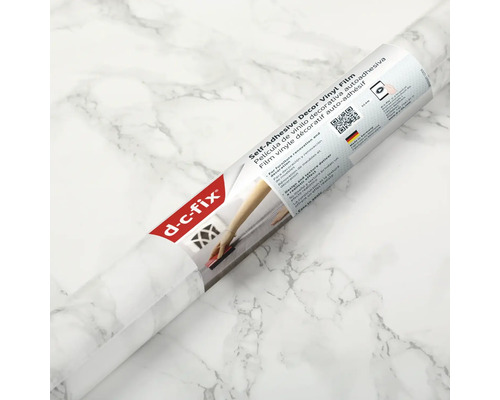 Samolepicí fólie d-c-fix s mramorovým dekorem v roli pro renovaci nábytku.