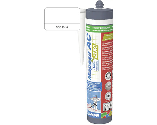 Silikonový tmel Mapei Mapesil AC Zero bílý, bez rozpouštědel a fosilních látek, pro keramiku a sanitární techniku.