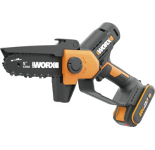 Akumulátorová jednoruční řetězová pila Worx s 20 Volt akumulátorem a délkou lišty 12 centimetrů