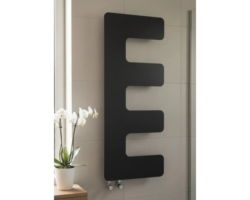 Designové topné těleso Rotheigner 870 x 360 x 62-90 mm připojení 1/2" dole na jedné straně