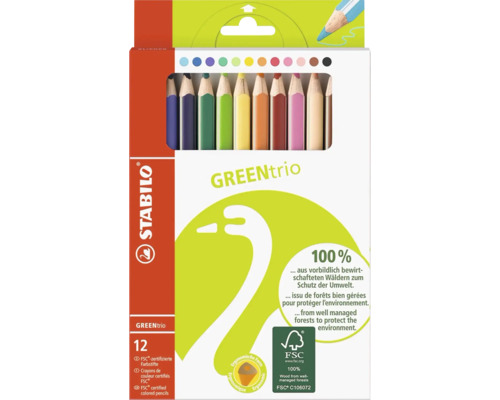 Pastelky STABILO GREENtrio 12 ks sada