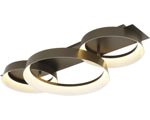 Moderní stropní LED svítidlo se třemi prstencovými světelnými prvky.