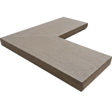 Bazénový lem Presbeton OAK vnitřní roh 59,5x59,5x5 cm tmavě hnědý