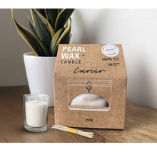 Vonná sypaná svíčka Emocio 350 g Cashmere + 10 ks knotů bílá