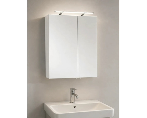 Zrcadlová skříňka s osvětlením Möbelpartner Dorina 60 x 15,8 x 75 cm bílá lesklá