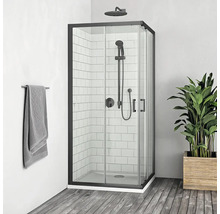 Sprchový kout s rohovým vstupem ROTH 80 x 80 cm barva rámu černá dekor skla čiré sklo 597-8000000-05-02