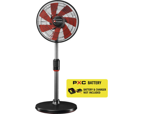 Akumulátorový stojanový ventilátor Einhell s nastavitelnou teleskopickou tyčí. Akumulátor a nabíječka nejsou součástí balení.