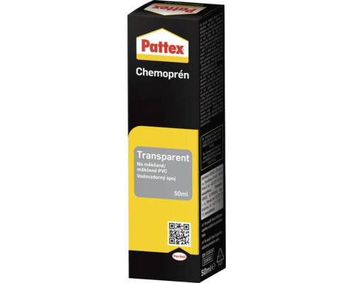 Pattex Chemopren Transparent kontaktní lepidlo na měkčené PVC v tubě o objemu 50 mililitrů