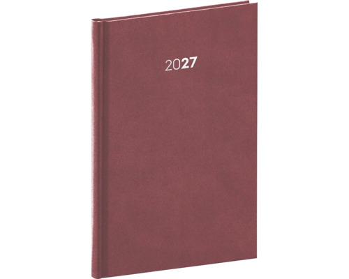 Knižní kalendář pro rok 2027 s tvrdou vazbou.