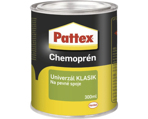 Univerzální lepidlo Pattex Chemopren v plechovce o objemu 300 mililitrů pro pevné spoje