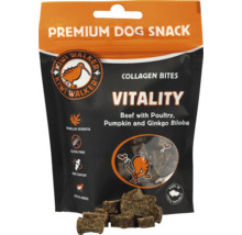 Pamlsek pro psy Kiwi Walker Premium Vitality s hovězím drůbeží dýní a jinanem dvoulaločným pro všechna plemena v uzavíratelném sáčku