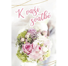 Svatební kytice s růžemi a hortenziemi