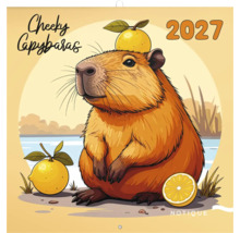 Nástěnný kalendář 2027 s ilustrací kapybary s citrusovými plody